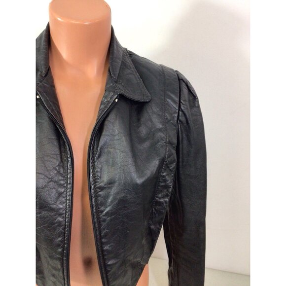 Fidelity Vintage Crop Leather Jacket 80’s Style Womens 10 - Picture 7 of 7